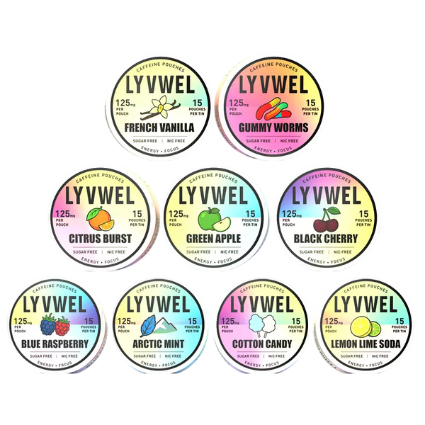 LyvWel 125mg Caffeine Pouches Variety Packs