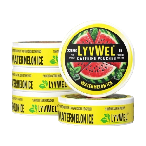 225mg Variety Pack 6 Jars Watermelon, Peach, Red Gummy, Wintergreen, Grape, Pink Lemonade Caffeine Pouches