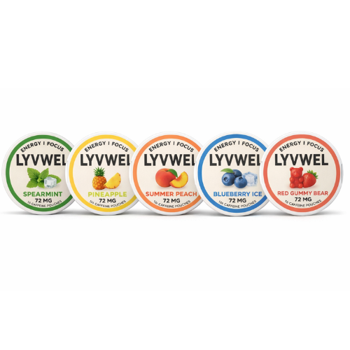 LyvWel 72mg Caffeine Pouches Variety 5-pack