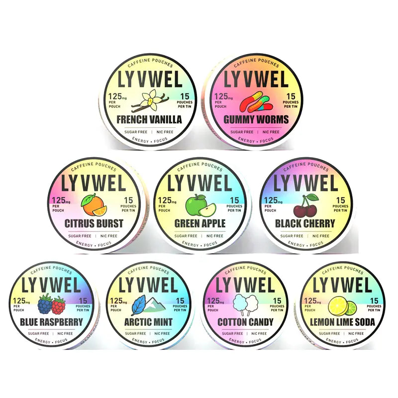LyvWel 125mg Caffeine Pouches Variety Packs